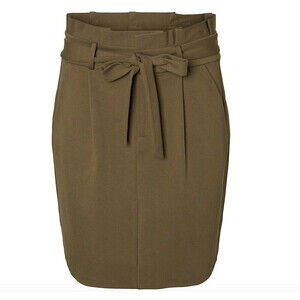 Vero Moda Eva High Waisted Paperbag Skirt In Ivy Green Size XS